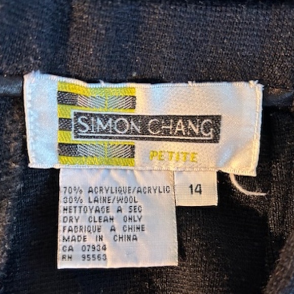 Simon Chang dress pants wool jersey Black (14 Petite) - Picture 2 of 5